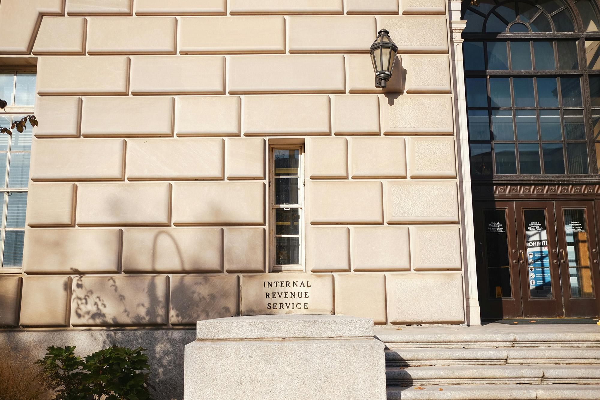 Exterior of a federal Internal Revenue Service office building