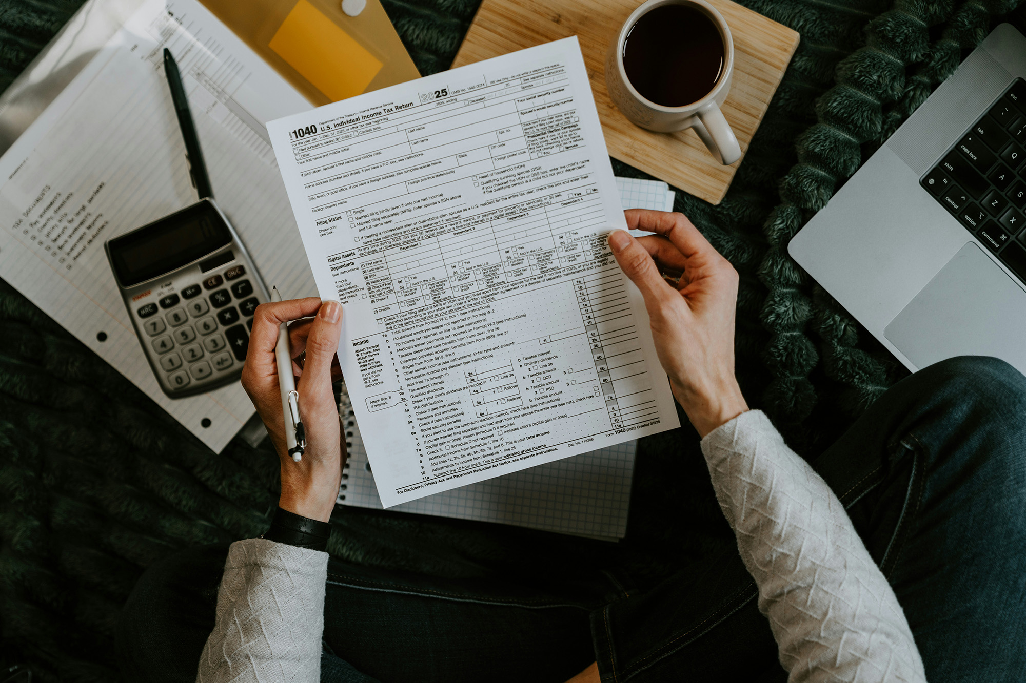 Federal tax correspondence spread out for review during an examination